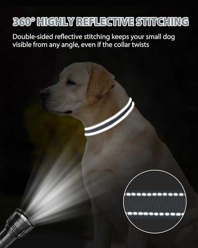 Joytale Dog Collar for Large Dogs, Strong Double-Sided Reflective Nylon Collar - Image 5