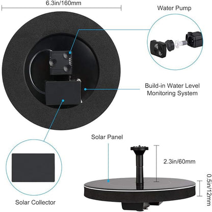 LAWOHO Solar Fountain Pump 1.5W Upgraded Submersible Solar Water Fountain Panel - Image 7