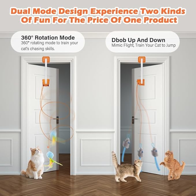 Rechargeable Electric Cat Teaser – Interactive Door Clip Teaser - Image 3