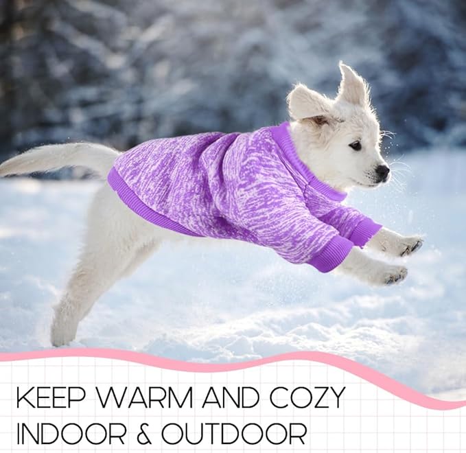 2 Pack Dog Sweaters for Small Dogs Girl Boy Winter Fleece Clothes Warm Soft Dog - Image 4
