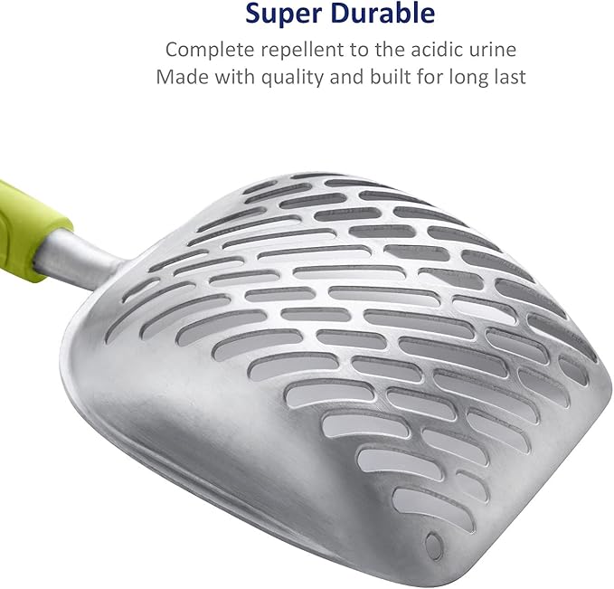 WePet Cat Litter Scoop, Aluminum Alloy Sifter, Kitty Metal Scooper, Deep Shovel - Image 5