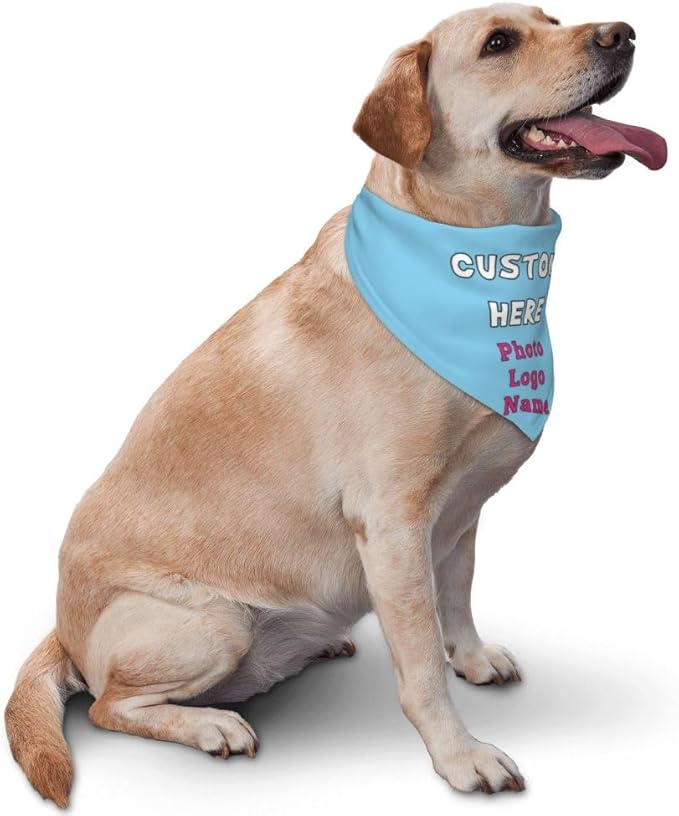 Custom Dog Bandana with Name Photo Logo Personalized Dog Scarf Suitable - Image 2