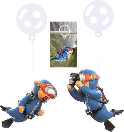 2-Pack Tank Decorations, Cute Little Diver, Aquarium Decoration Accessories by Wonflywithyou