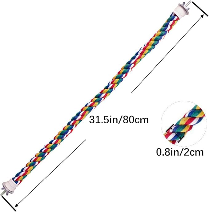 Bendable Fun Climbing Bird Cotton Rope Perch, Colorful Bungee Toy - Image 2