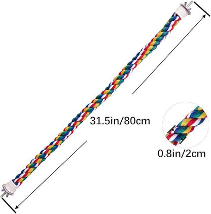 Bendable Fun Climbing Bird Cotton Rope Perch, Colorful Bungee Toy - Image 2