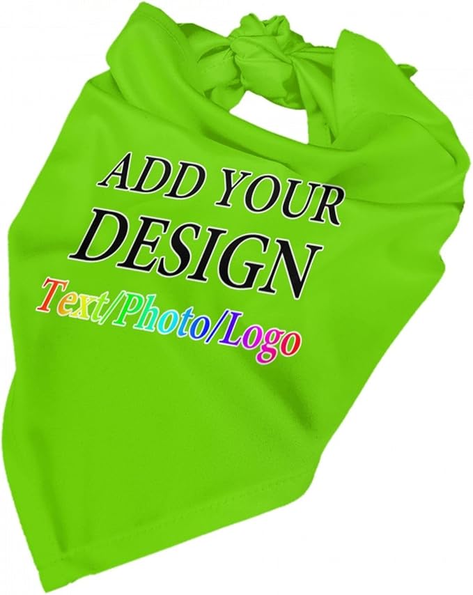 Dog Bandanas Custom Boy and Girl Dogs Scarf Add Your Design Personalized Pet - Image 5