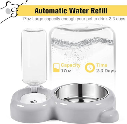 Double Dog Cat Bowls, Cat Food and Water Bowl Set - Image 2