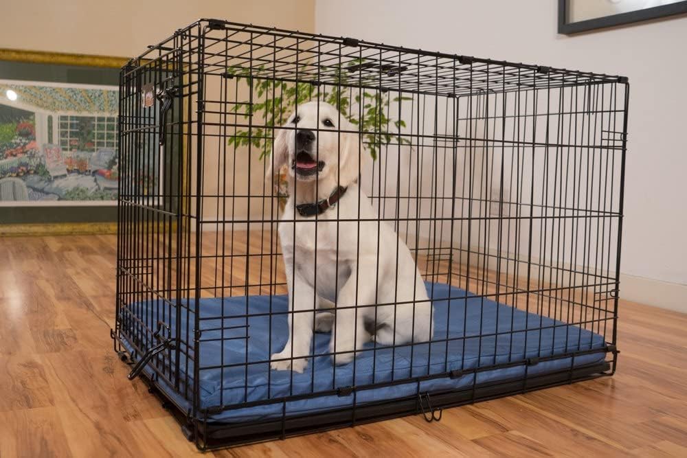 K9 Ballistics Tough Ripstop Orthopedic Dog Crate Bed - Durable Pad with Washable Cover, for Wire Crates, Tie-Downs Included, Size: XX-Large 53"x36", Light Gray Velvet