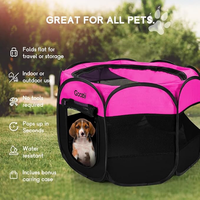 GOOZII Pet Cat Playpen for Indoor Cats Enclosed, Portable Foldable Dog Playpen - Image 3