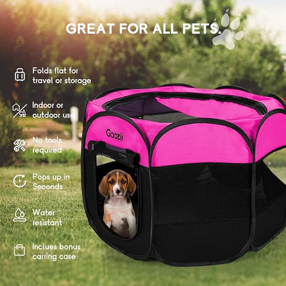 GOOZII Pet Cat Playpen for Indoor Cats Enclosed, Portable Foldable Dog Playpen - Image 3
