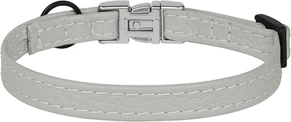 Leather Cat Collar with Buckle and Removable Bell - Image 9