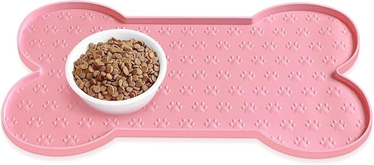 PWTAA Dog Food Mat Anti-Slip Silicone Dog Bowl Mat Thicker Pet Placemat by PWTAA