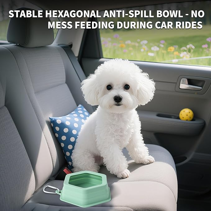 No Splash Dog Travel Bowls for Cars, Spill Proof Collapsible Dogs Water and - Image 3