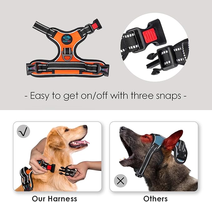 PHOEPET No Pull Dog Harnesses for Small Dogs Reflective Adjustable Front Clip - Image 3