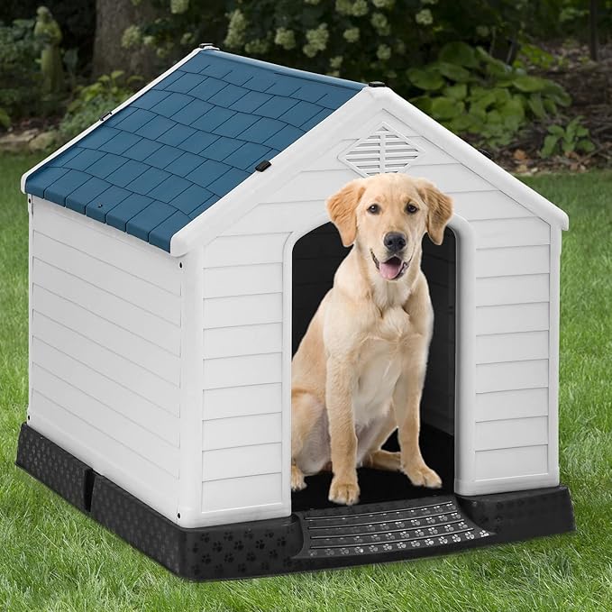 FDW Dog House Indoor Outdoor Durable Ventilate Waterproof Pet Plastic Dog House - Image 2
