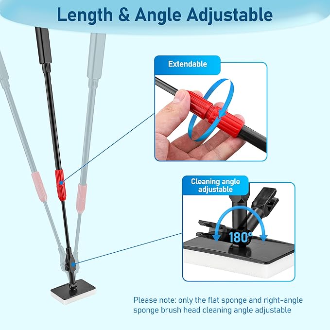 Mogoko 6 in 1 Aquarium Cleaning Tool Kit, Algae Scraper Scrubber Pad Scrub - Image 4
