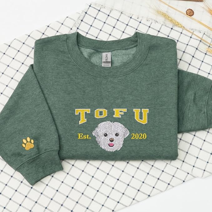 Custom Embroidered Sweatshirt Dog From Real Photo - Image 5