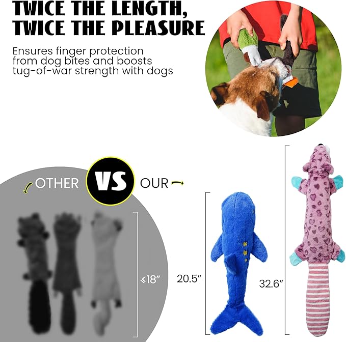 Nocciola 2-in-1 No Stuffing Crinkle Dog Toys - Image 3