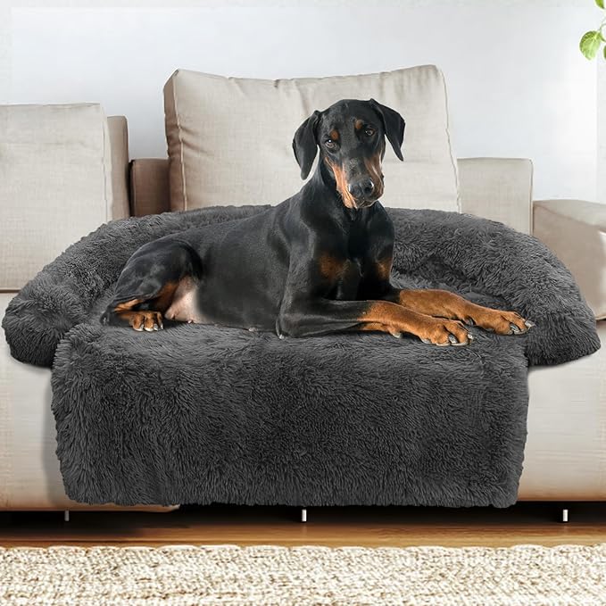 GGIB Calming Dog Bed Fluffy Plush Dog Mat by GGIB