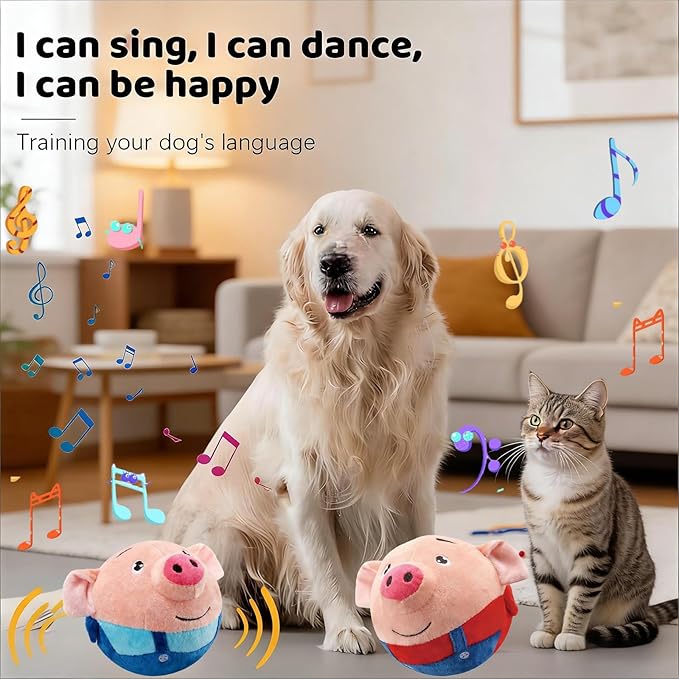 【2PCS】Interactive Dog Toys, Active Moving Pet Plush Toy - Image 2