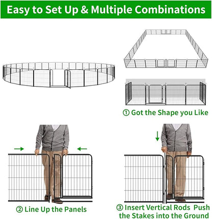 Kfvigoho Dog Playpen Outdoor Extra Wide 32 Piece Panels Heavy Duty Dog Fence - Image 9