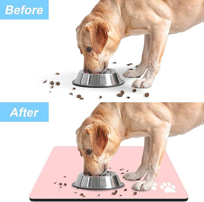 Rnivvi Dog Food Mat, Cute Anti-Slip Rubber Pet Feeding Rug Protect Floors - Image 6