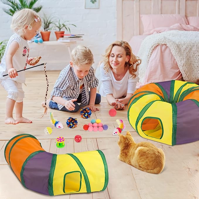 Retro Shaw 33 Pack Cat Tunnel Toy Set - Image 9