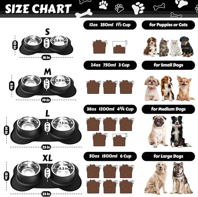 AsFrost Dog Food Bowls Stainless Steel Pet Bowls & Dog Water Bowls No Spill Non - Image 3