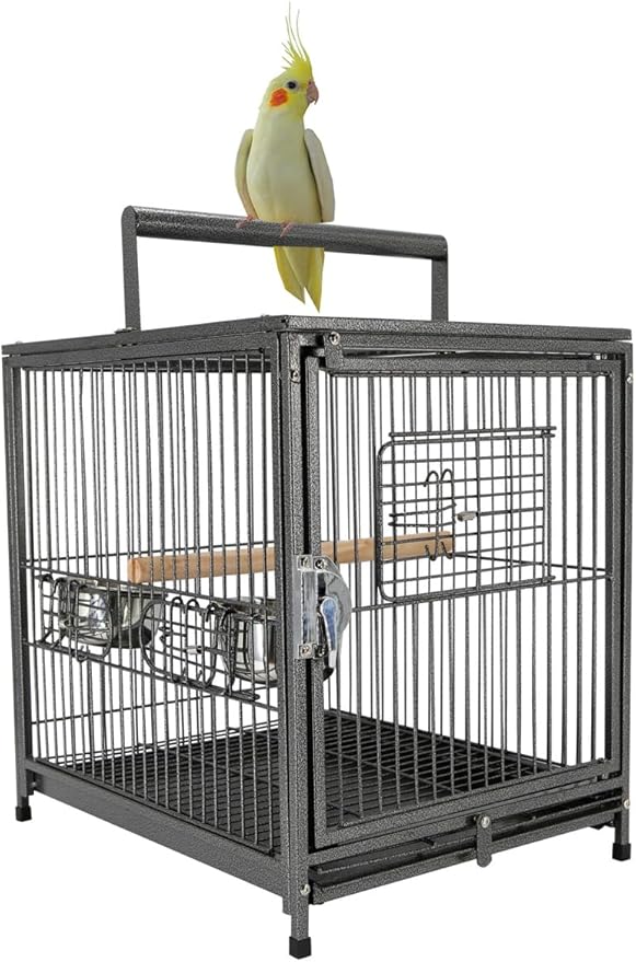 Deluxe Portable Wrought Iron Bird Travel Parrot Vet Carrier Cage Prevent Beaks by Mcage