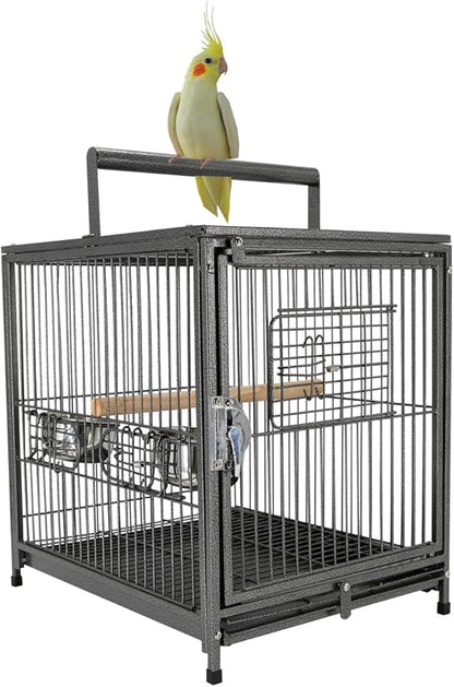 Deluxe Portable Wrought Iron Bird Travel Parrot Vet Carrier Cage Prevent Beaks by Mcage