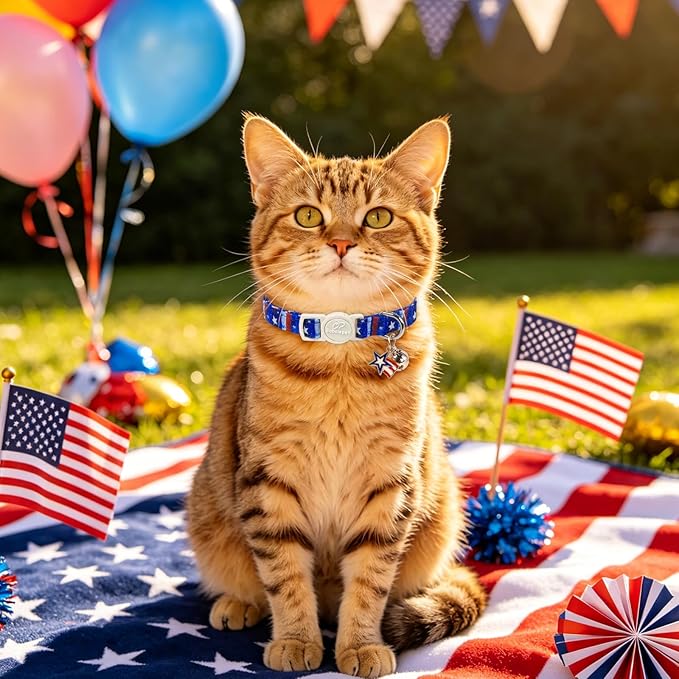 2 Pack 4th of July Cat Collars - Image 6