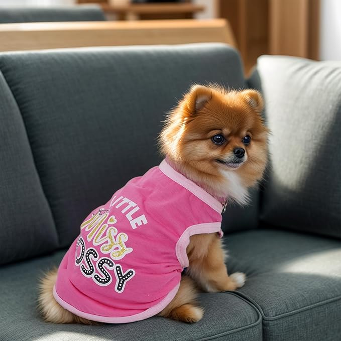 Pistha 4 Pack Dog Shirts Summer Printed Puppy Clothes Cute Sleeveless Pet T - Image 3