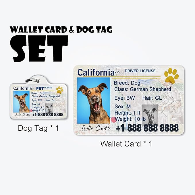 Dog License Tag Custom Pet Driver License ID Tags Dog Name Tags Personalized - Image 2