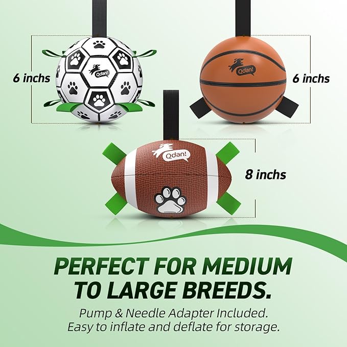 QDAN Dog Soccer Ball Football Basketball Set - Image 5