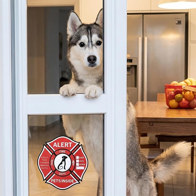 6Pcs Pet Alert Safety Fire Rescue Sticker, Plastic Pet Alert Sticker Emergency - Image 6