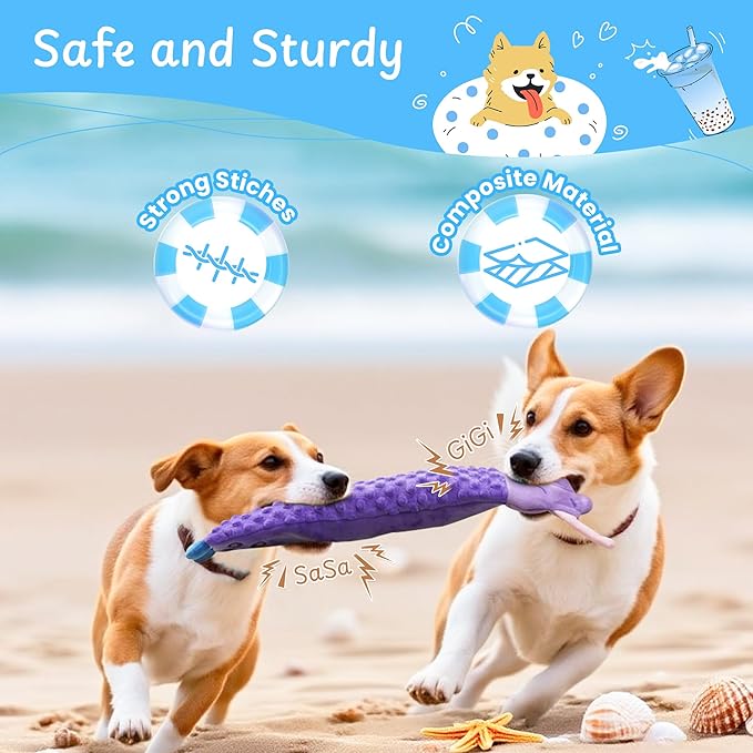 Nocciola 3 PC No Stuffing Small Dog Toys, Removable Crinkle Squeaky Durable Dog - Image 9