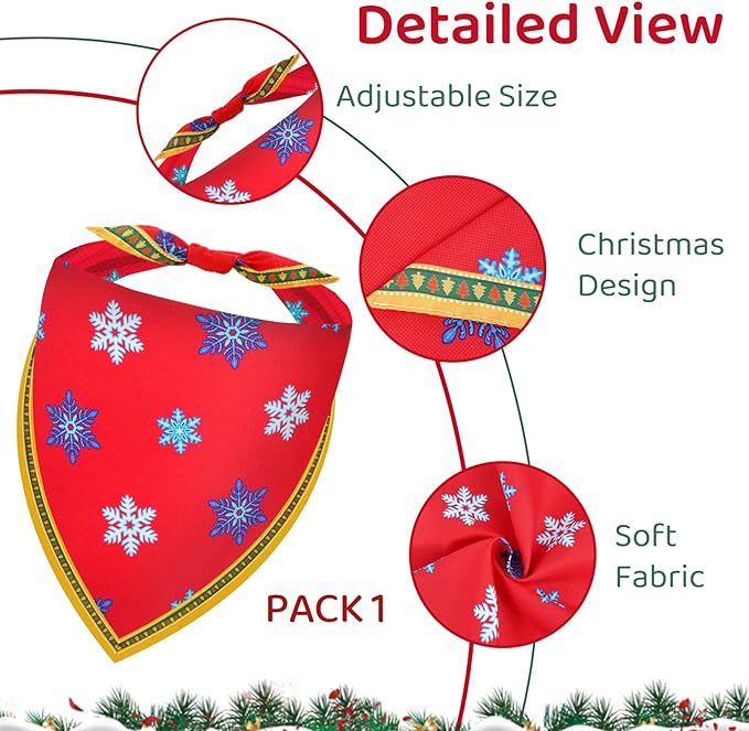 Christmas Dog Bandanas 2 Pack, Holiday Dog Bandanas - Image 4