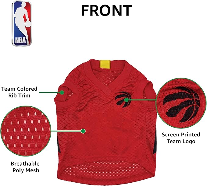 Pets First NBA Toronto Raptors Dog Jersey, Large - Image 6