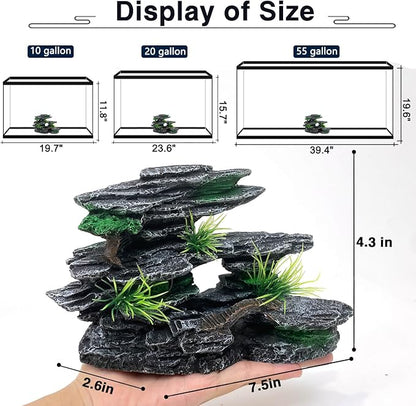 Aquarium Mountain View Stone Ornament Tree Rock Cave Aquarium Decorations - Image 4