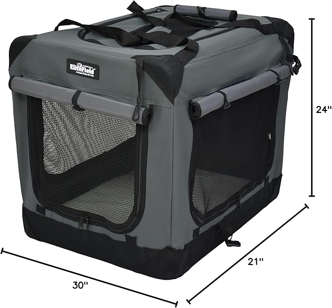 EliteField 4-Door Folding Soft Dog Crate - Image 9