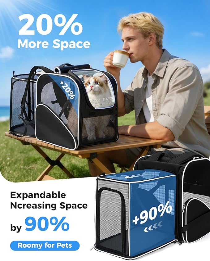 Lekereise Cat Backpack Carrier, Breathable Cat Carrier Large Space Bubble Pet - Image 3
