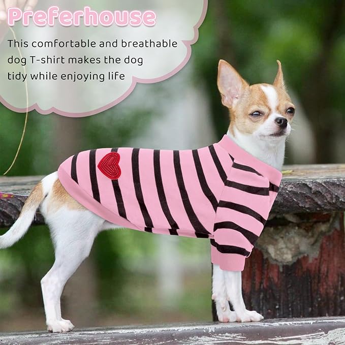 Pet Dog Striped T-Shirt Dogs Cats Cotton Vest Spring Summer Pet Apparel Tee - Image 6