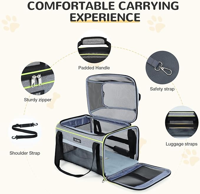 Lekereise Top-Expandable Pet Carrier 18x13x9.5 Inch Southwest Frontier Airline - Image 7