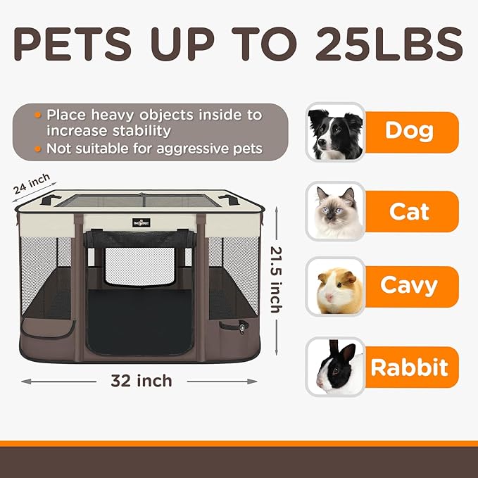 Paw Ballet Foldable Pet Kitten Playpen, Upgrade Waterproof Portable Cat Dog - Image 5