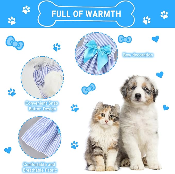 TAPBULL Dog Dresses, Fashionable Pet Dog Clothes, Cute Cat Birthday Dress Outfit - Image 3