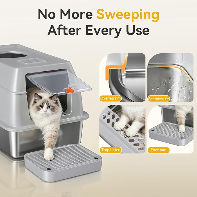Extra Large Stainless Steel Litter Box - Image 5