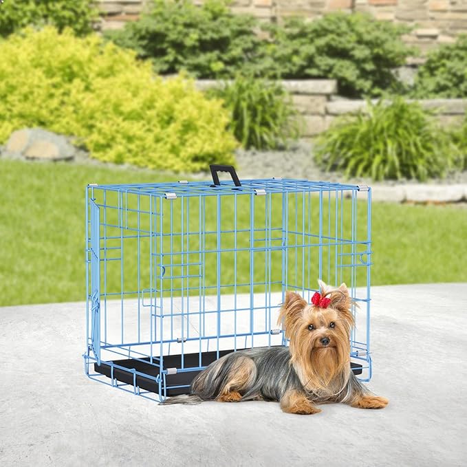 BestPet | Dog Crate | 18" | Blue | Foldable Metal Kennel - Image 2