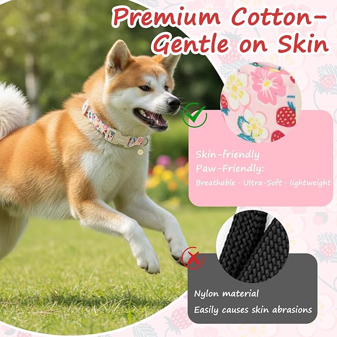 Dog Collar for Small Dogs, Spring Pink Dog Collars - Image 4