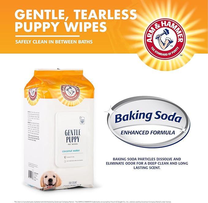 Arm & Hammer Dog Grooming Wipes, Deodorizing Dog Cleaning Wipes - Image 2