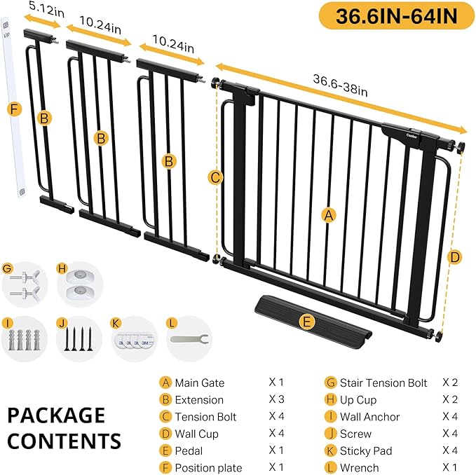 Cumbor 36.6-64" Extra Wide Baby Gate - Image 9